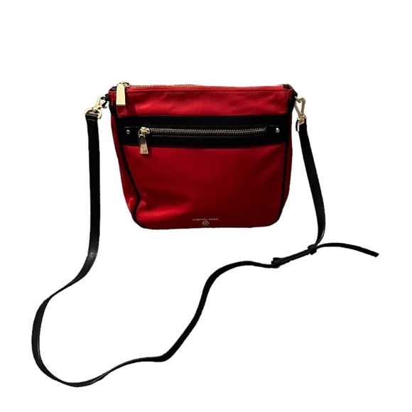 Michael Kors Nylon Leather-Trimmed Crossbody Bag, Red - Picture 4 of 13